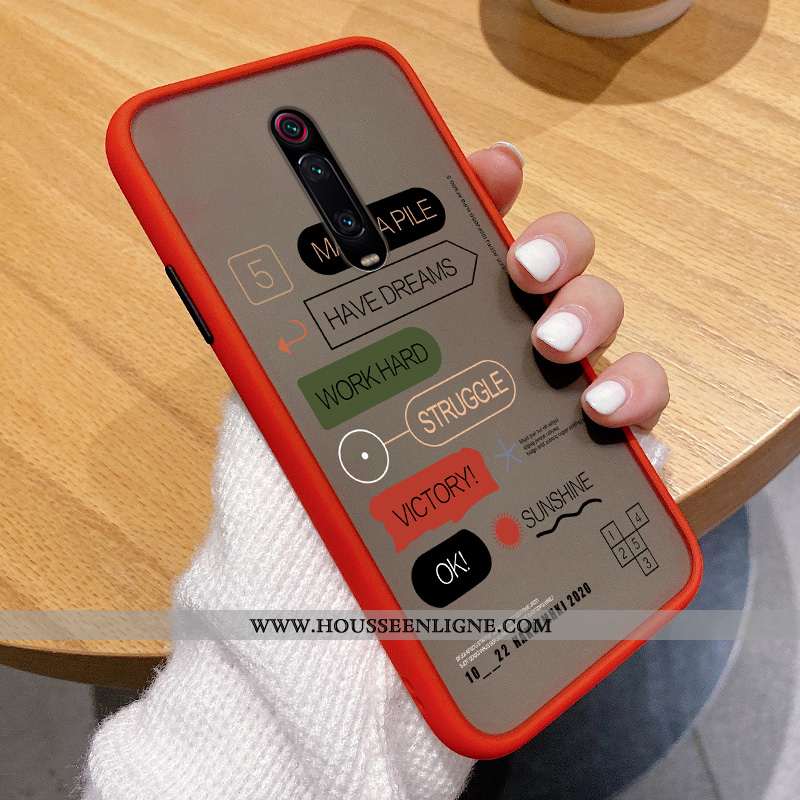 Housse Xiaomi Mi 9t Silicone Protection Étui Créatif Incassable Arc En Ciel Transparent Rouge