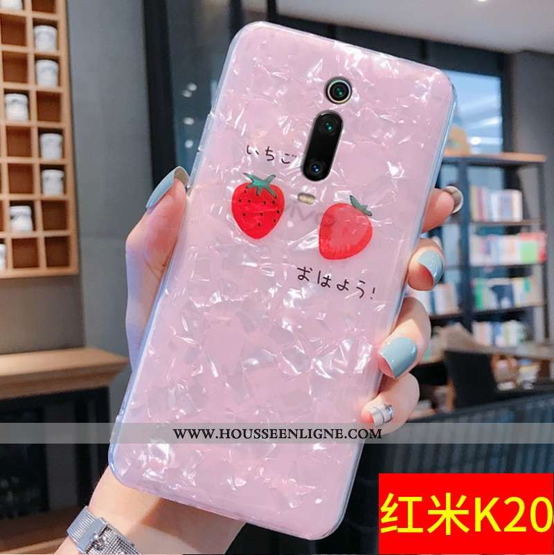 Housse Xiaomi Mi 9t Tendance Légère Petit Modèle Fleurie Étui Ultra Tout Compris Rose