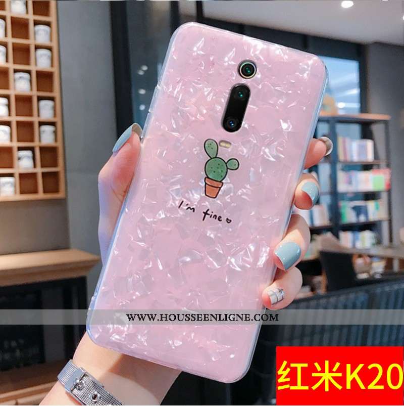 Housse Xiaomi Mi 9t Tendance Légère Petit Modèle Fleurie Étui Ultra Tout Compris Rose