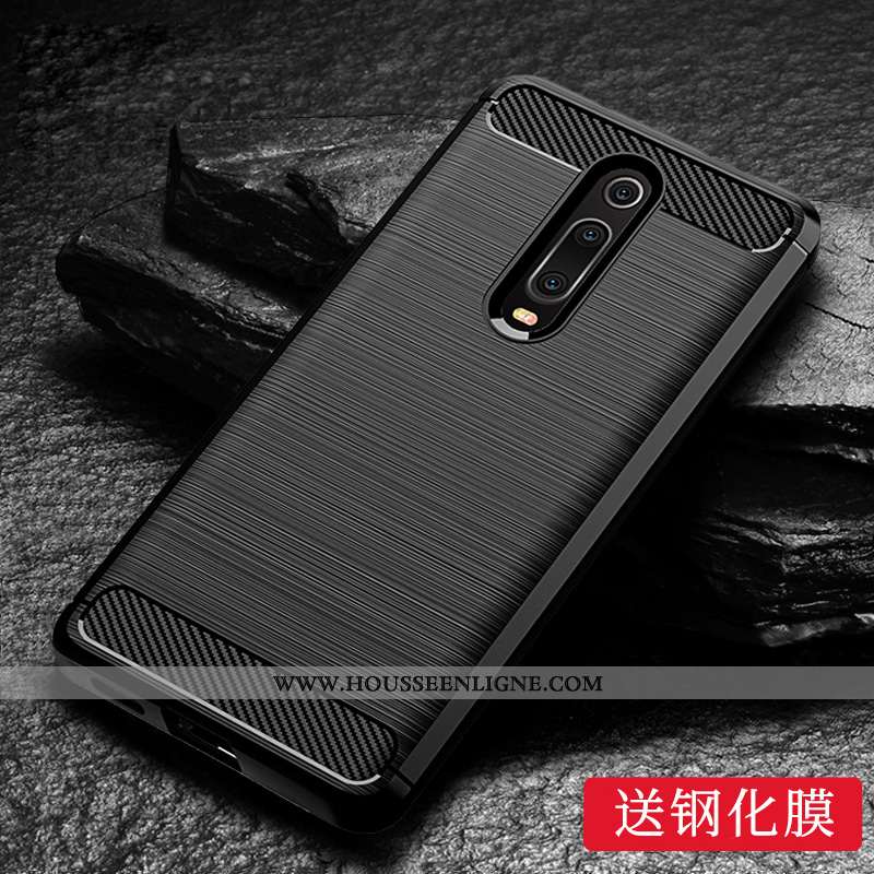 Housse Xiaomi Mi 9t Tendance Silicone Personnalité Protection Noir Rouge Incassable