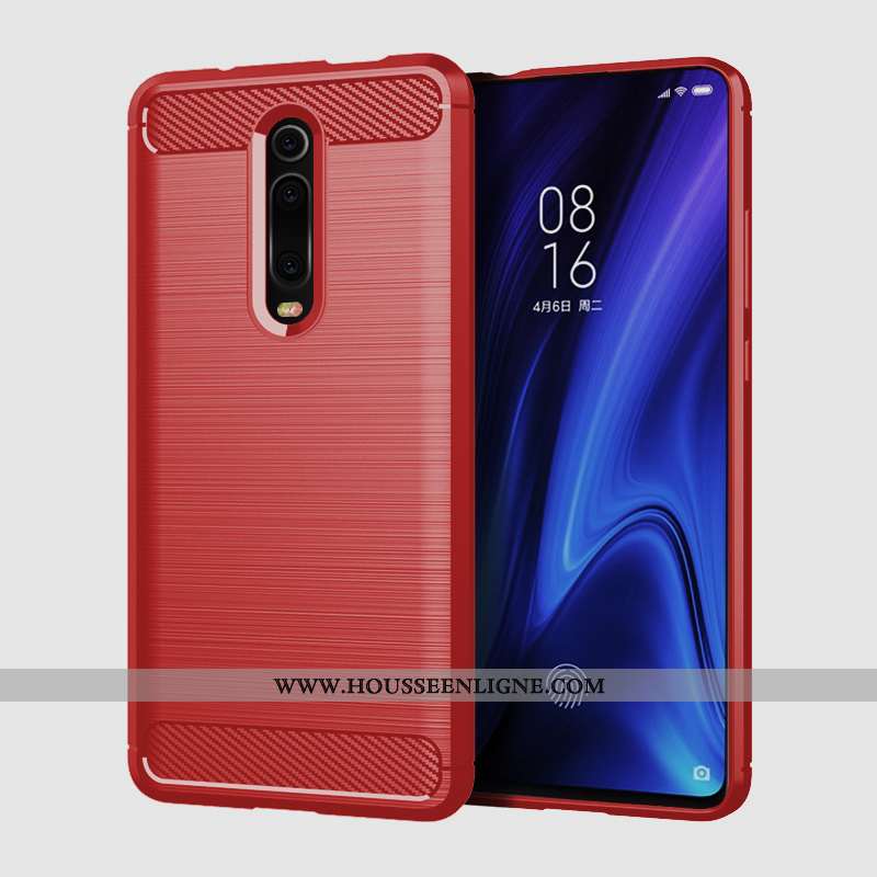 Housse Xiaomi Mi 9t Tendance Silicone Personnalité Protection Noir Rouge Incassable