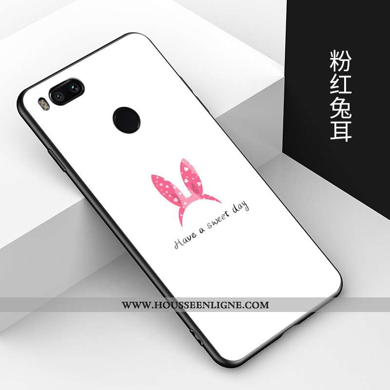 Housse Xiaomi Mi A1 Créatif Dessin Animé Bleu Verre Protection Fluide Doux Tendance