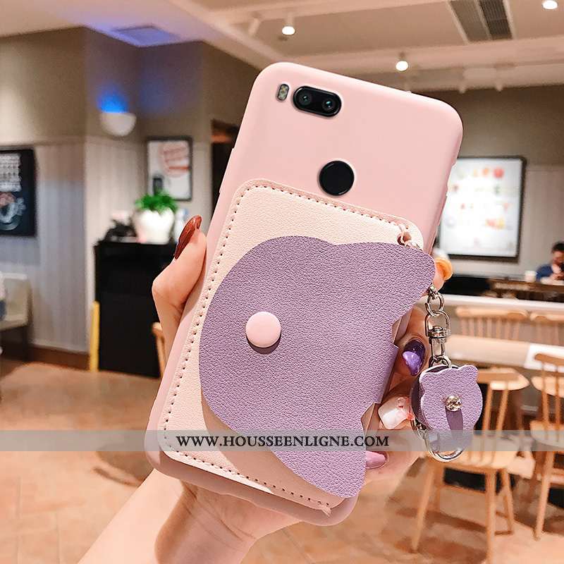 Housse Xiaomi Mi A1 Créatif Portefeuille Petit Téléphone Portable Tout Compris Fluide Doux Étui Rose
