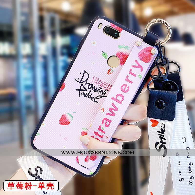 Housse Xiaomi Mi A1 Délavé En Daim Personnalité Fluide Doux Rose Petit Mode Téléphone Portable
