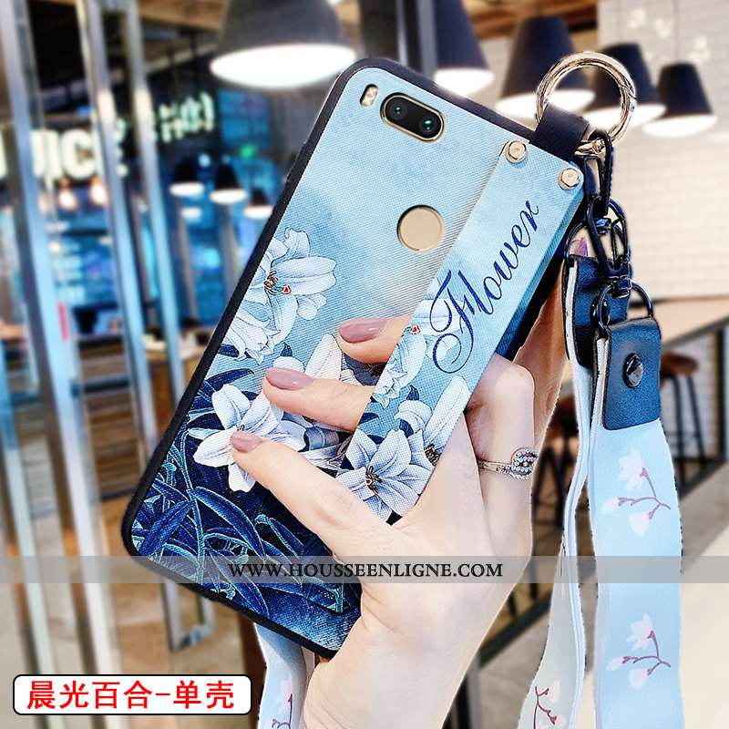 Housse Xiaomi Mi A1 Délavé En Daim Personnalité Fluide Doux Rose Petit Mode Téléphone Portable