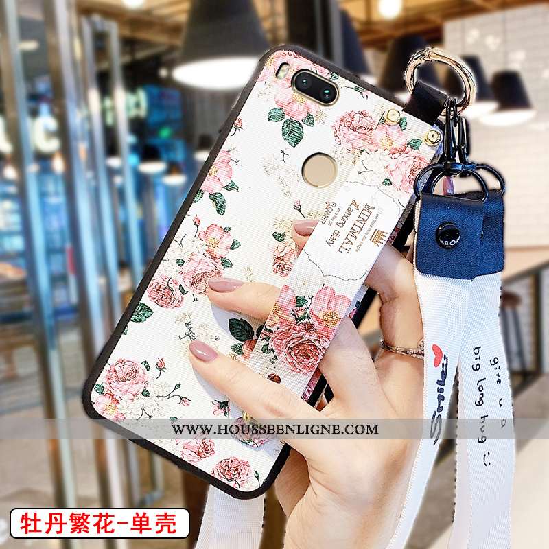Housse Xiaomi Mi A1 Délavé En Daim Personnalité Fluide Doux Rose Petit Mode Téléphone Portable