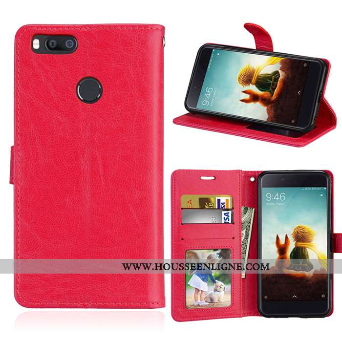 Housse Xiaomi Mi A1 Fluide Doux Silicone Petit Mesh Coque Étui Cuir Marron