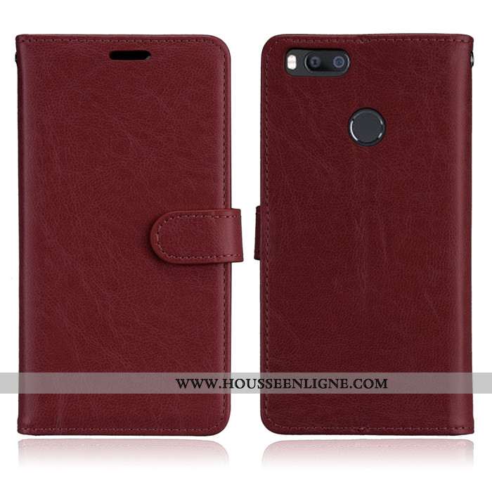 Housse Xiaomi Mi A1 Fluide Doux Silicone Petit Mesh Coque Étui Cuir Marron