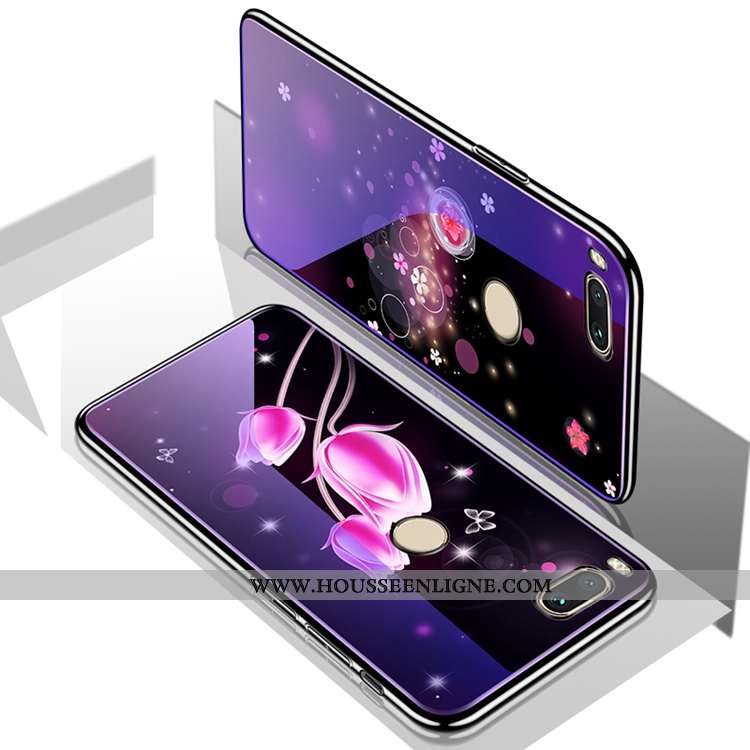 Housse Xiaomi Mi A1 Luxe Verre Tendance Placage Violet Petit Net Rouge