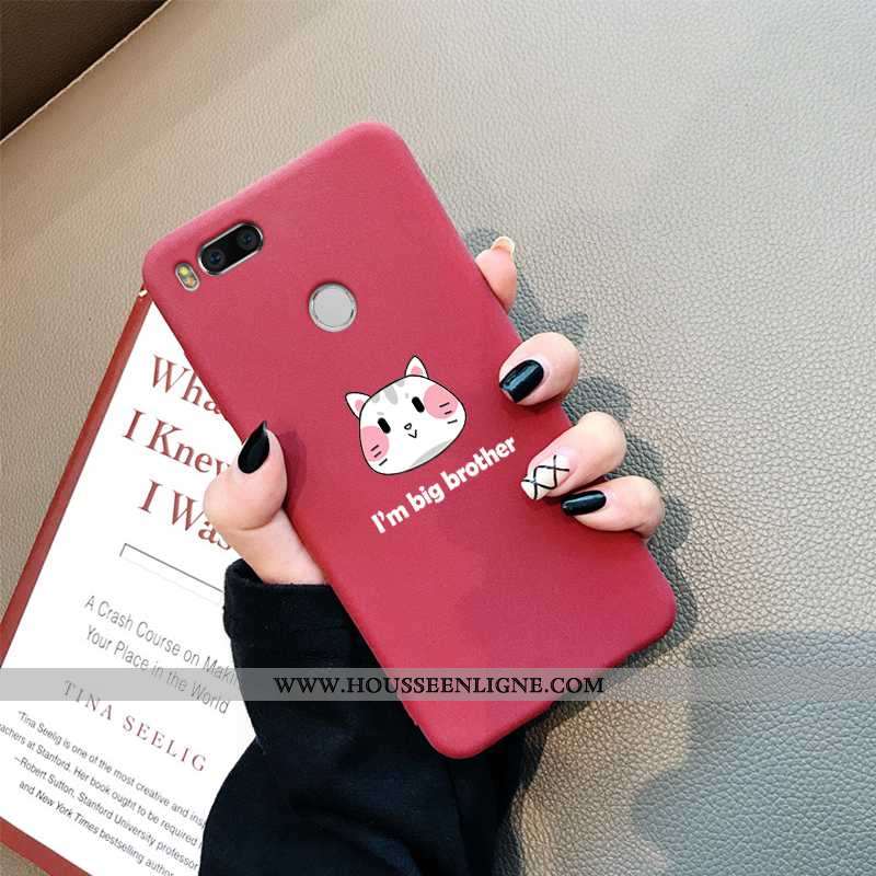 Housse Xiaomi Mi A1 Protection Délavé En Daim Coque Fluide Doux Chic Étui Bordure Gris