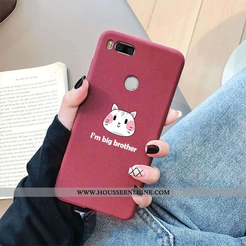 Housse Xiaomi Mi A1 Protection Délavé En Daim Coque Fluide Doux Chic Étui Bordure Gris