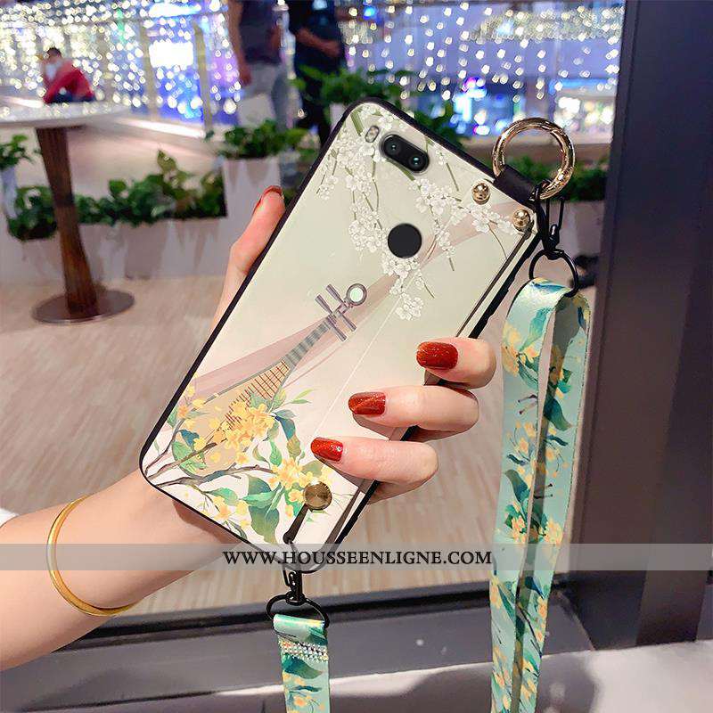 Housse Xiaomi Mi A1 Protection Délavé En Daim Tout Compris Vert Ornements Suspendus Personnalité Sup