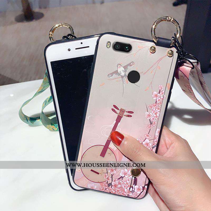 Housse Xiaomi Mi A1 Protection Délavé En Daim Tout Compris Vert Ornements Suspendus Personnalité Sup