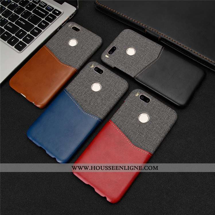 Housse Xiaomi Mi A1 Protection Petit Téléphone Portable Rouge Carte Étui Coque Marron