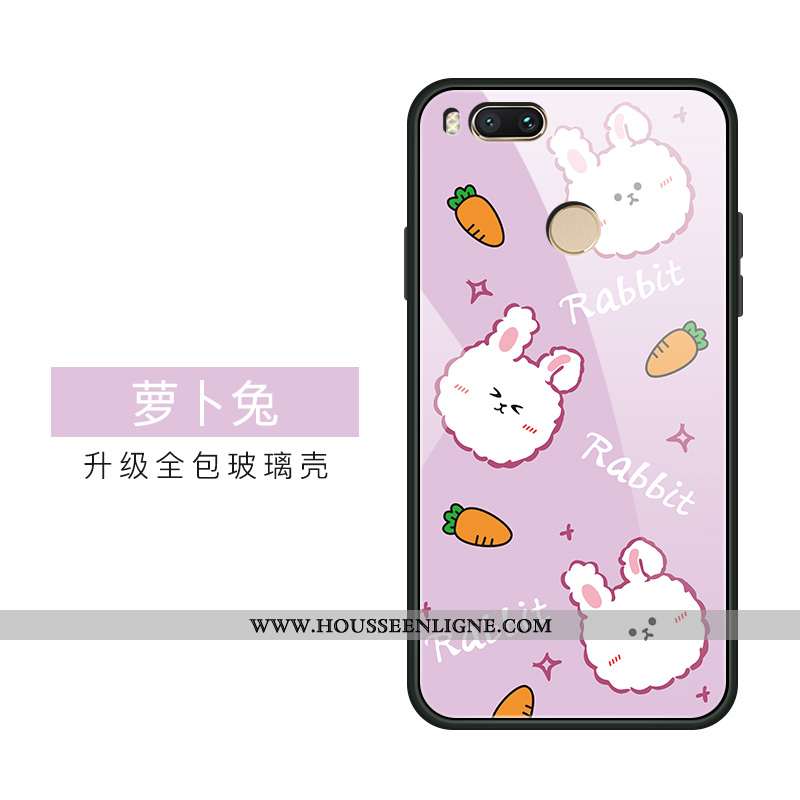 Housse Xiaomi Mi A1 Verre Créatif Petit Téléphone Portable Rose Amoureux Coque