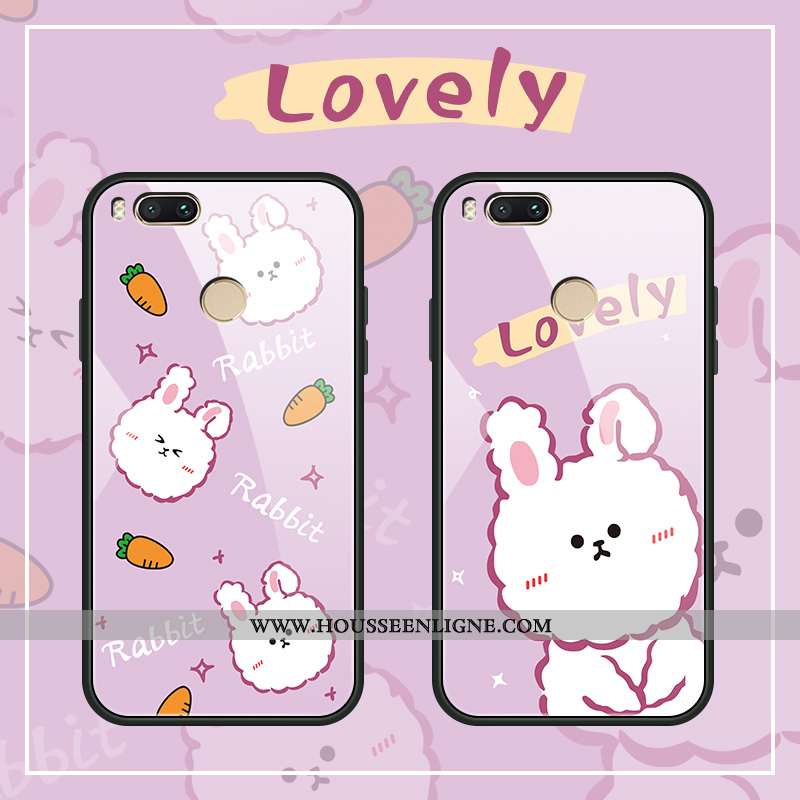 Housse Xiaomi Mi A1 Verre Créatif Petit Téléphone Portable Rose Amoureux Coque