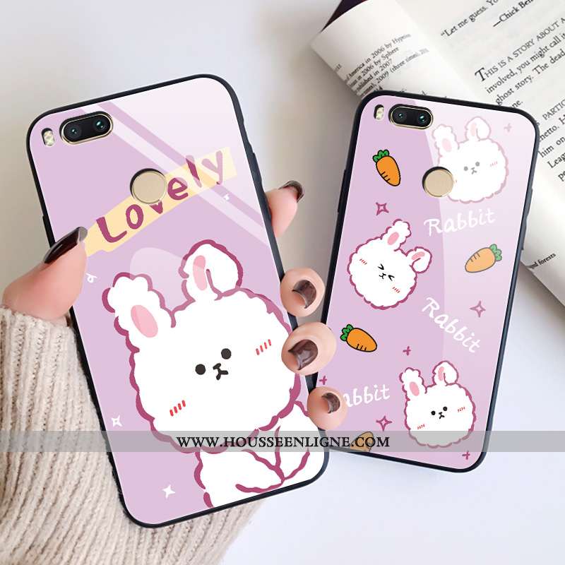 Housse Xiaomi Mi A1 Verre Créatif Petit Téléphone Portable Rose Amoureux Coque