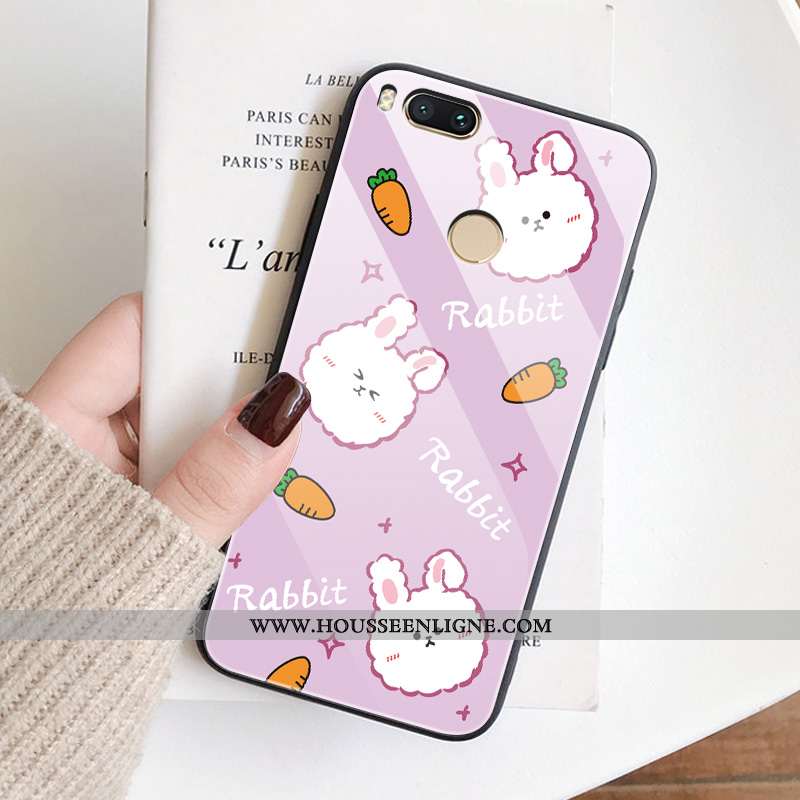 Housse Xiaomi Mi A1 Verre Créatif Petit Téléphone Portable Rose Amoureux Coque