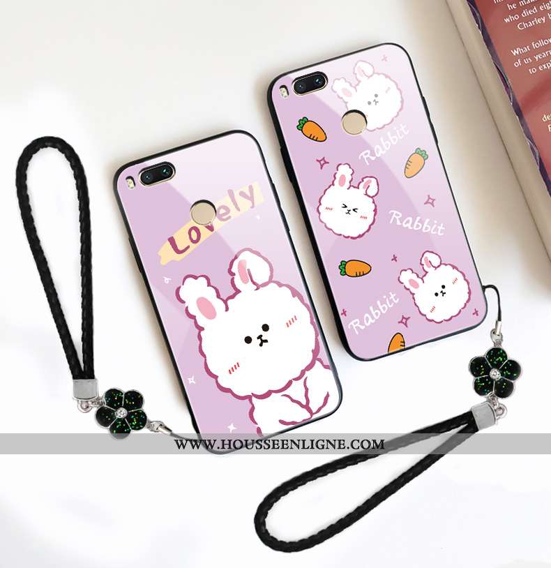 Housse Xiaomi Mi A1 Verre Créatif Petit Téléphone Portable Rose Amoureux Coque