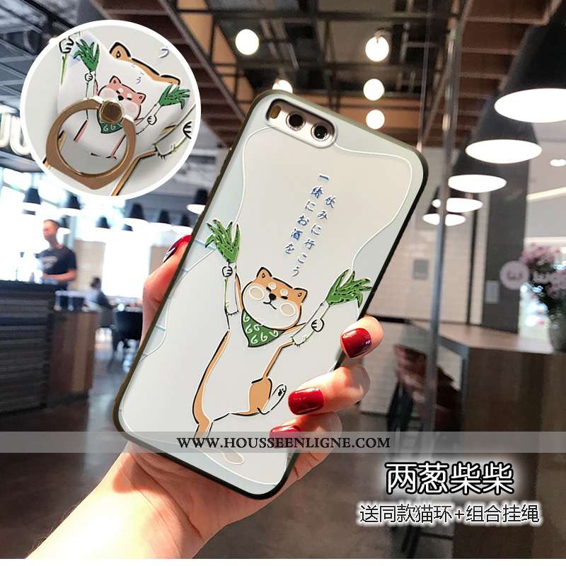 Housse Xiaomi Mi A2 Créatif Dessin Animé Charmant Coque Délavé En Daim Blanc Fluide Doux Blanche