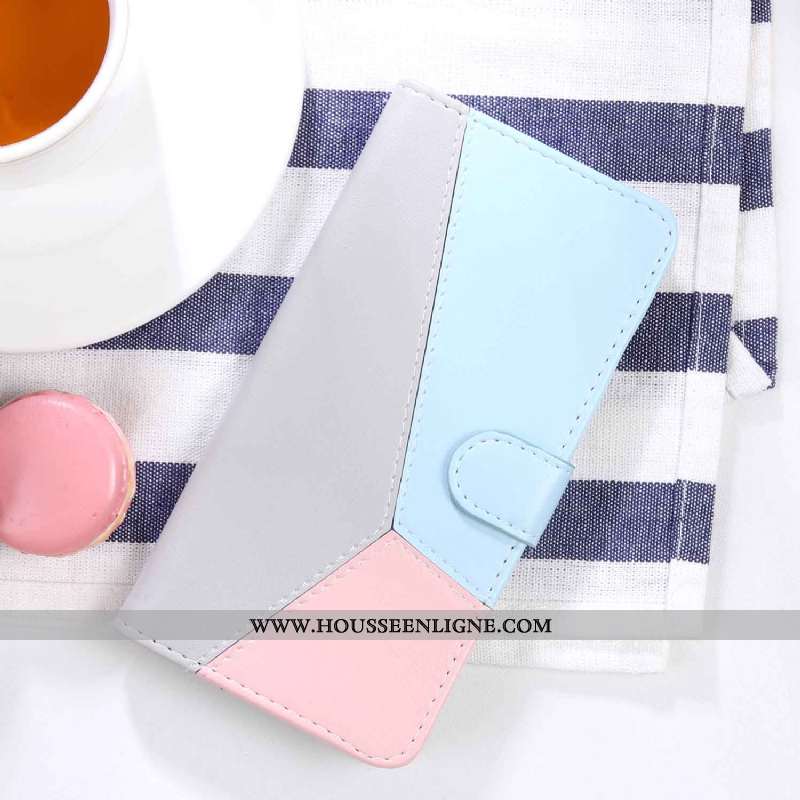Housse Xiaomi Mi A2 Cuir Bleu Téléphone Portable Petit Amoureux Coque Étui