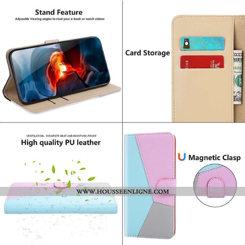 Housse Xiaomi Mi A2 Cuir Bleu Téléphone Portable Petit Amoureux Coque Étui