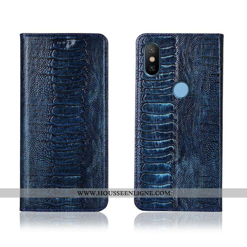 Housse Xiaomi Mi A2 Cuir Fluide Doux Coque Téléphone Portable Jaune Protection Véritable Incassable