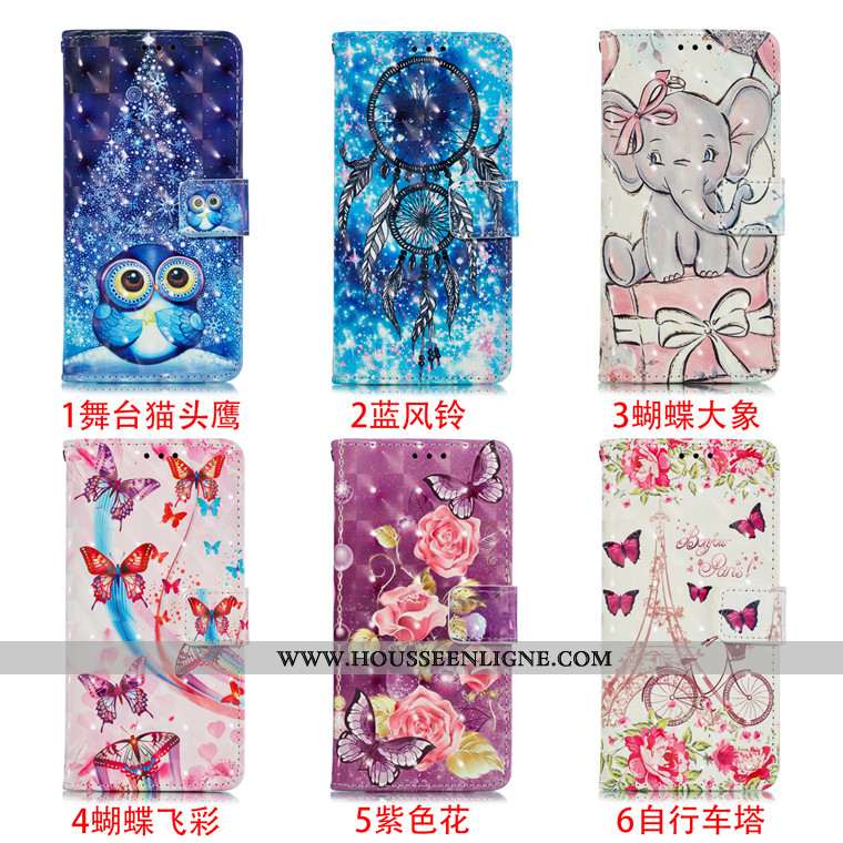 Housse Xiaomi Mi A2 Dessin Animé Cuir Clamshell Coque Rose Incassable Protection
