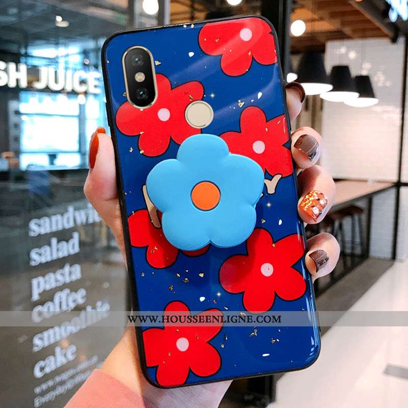 Housse Xiaomi Mi A2 Délavé En Daim Personnalité Petit Bleu Coque Protection Fluide Doux
