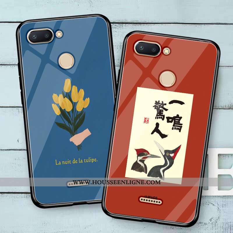 Housse Xiaomi Mi A2 Lite Créatif Tendance Protection Étui Mode Rouge Incassable Bleu