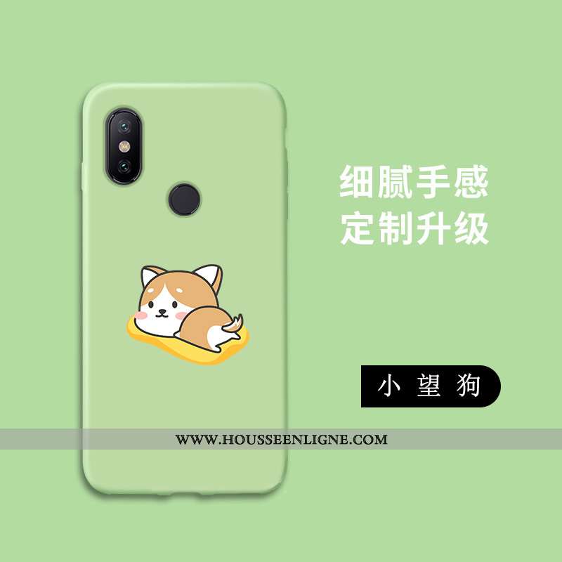 Housse Xiaomi Mi A2 Lite Délavé En Daim Personnalité Incassable Tout Compris Fluide Doux Vert Téléph