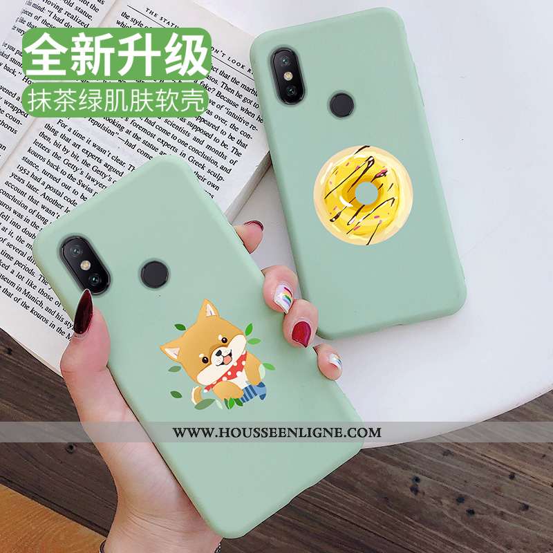 Housse Xiaomi Mi A2 Lite Délavé En Daim Personnalité Incassable Tout Compris Fluide Doux Vert Téléph