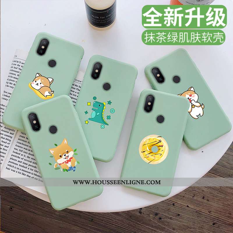 Housse Xiaomi Mi A2 Lite Délavé En Daim Personnalité Incassable Tout Compris Fluide Doux Vert Téléph