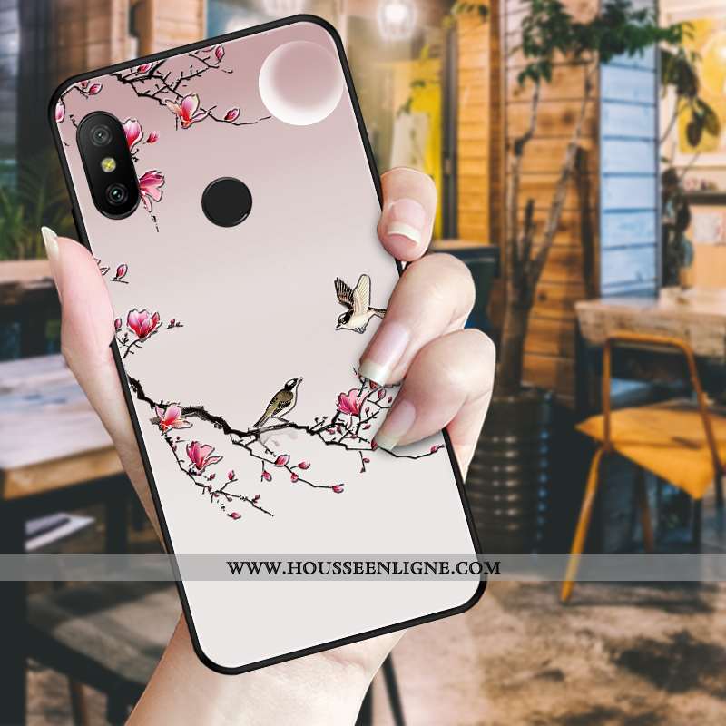 Housse Xiaomi Mi A2 Lite Tendance Fluide Doux Incassable Téléphone Portable Fleur Noir Bleu