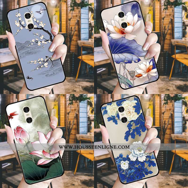 Housse Xiaomi Mi A2 Lite Tendance Fluide Doux Incassable Téléphone Portable Fleur Noir Bleu