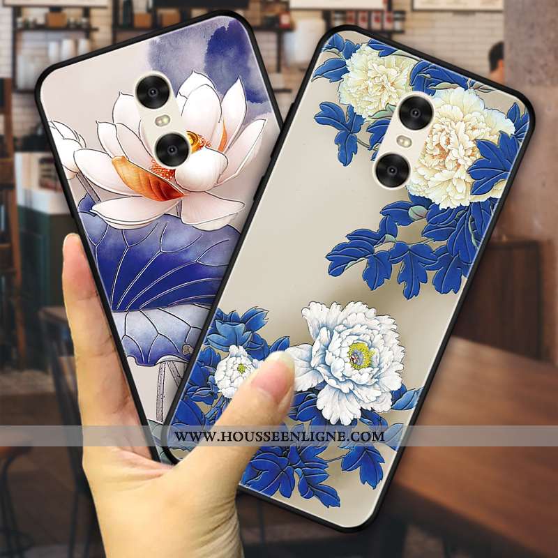 Housse Xiaomi Mi A2 Lite Tendance Fluide Doux Incassable Téléphone Portable Fleur Noir Bleu