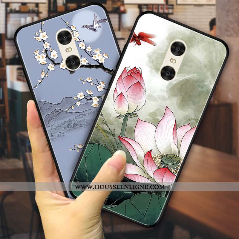 Housse Xiaomi Mi A2 Lite Tendance Fluide Doux Incassable Téléphone Portable Fleur Noir Bleu