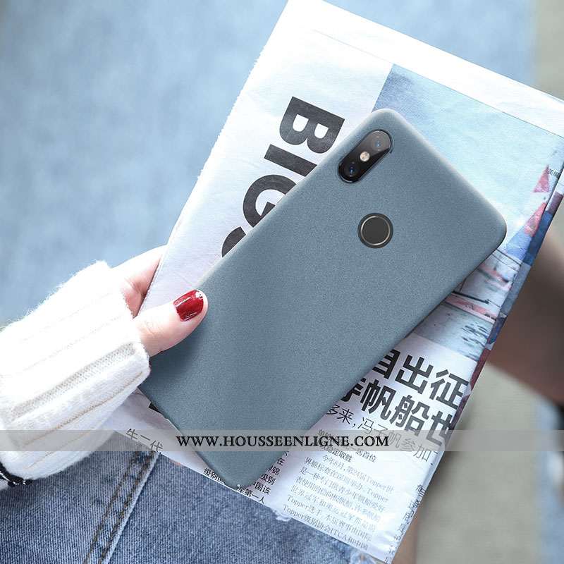 Housse Xiaomi Mi A2 Protection Délavé En Daim Bleu Ultra Légère Étui Tendance