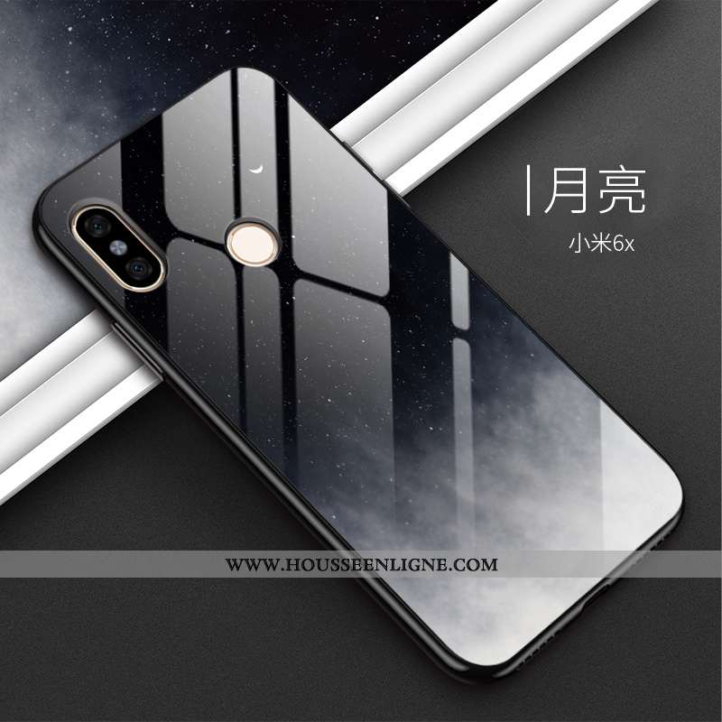 Housse Xiaomi Mi A2 Silicone Verre Noir Petit Téléphone Portable Dégradé Tout Compris