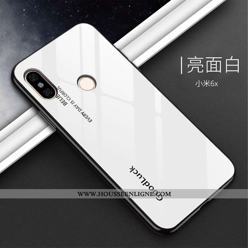 Housse Xiaomi Mi A2 Silicone Verre Noir Petit Téléphone Portable Dégradé Tout Compris