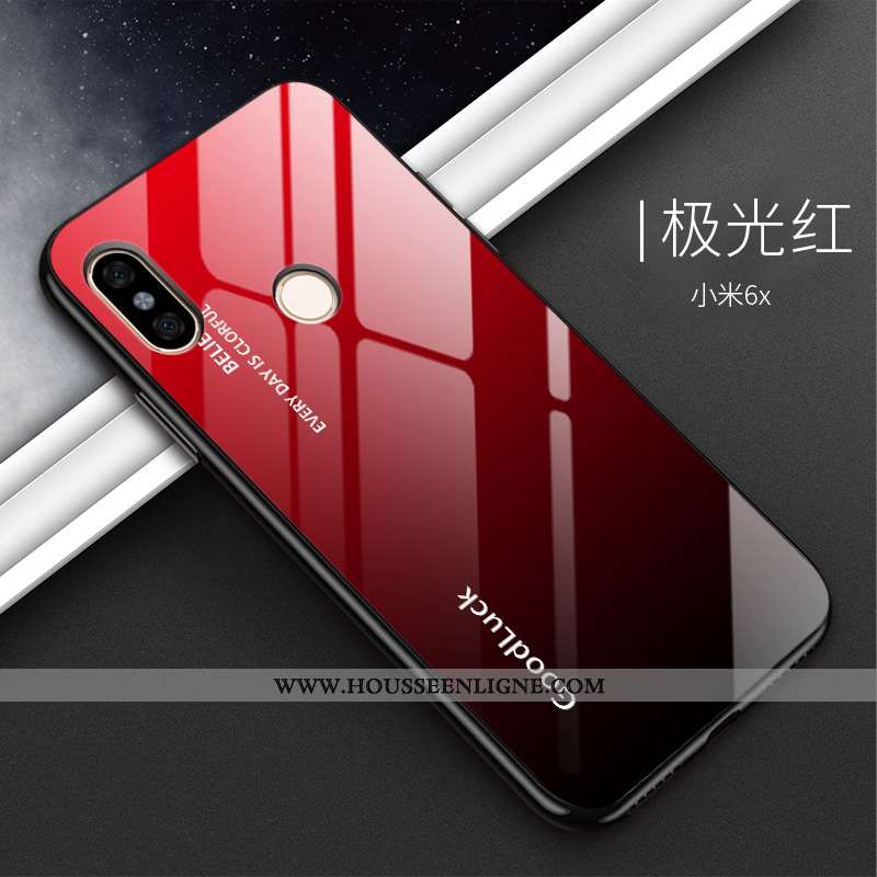 Housse Xiaomi Mi A2 Silicone Verre Noir Petit Téléphone Portable Dégradé Tout Compris
