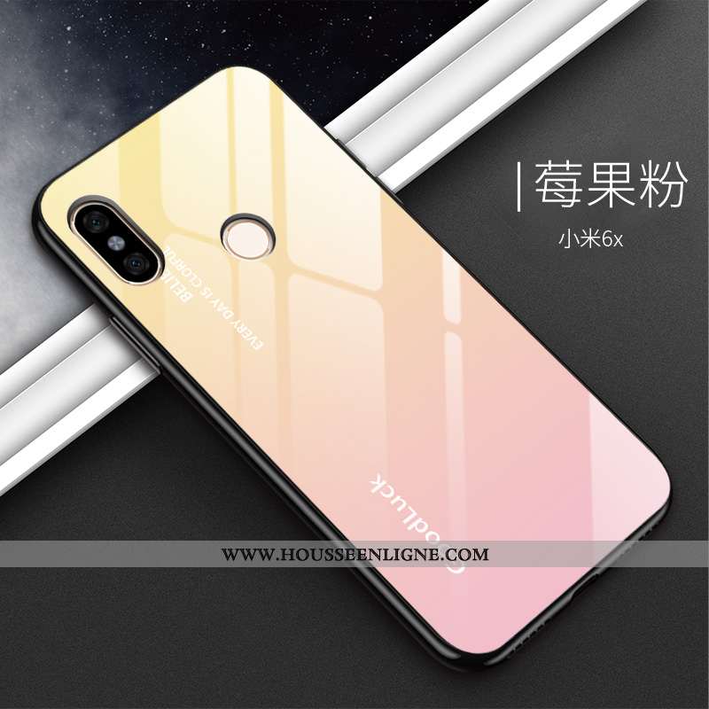 Housse Xiaomi Mi A2 Silicone Verre Noir Petit Téléphone Portable Dégradé Tout Compris