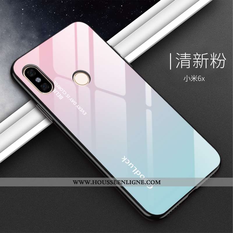 Housse Xiaomi Mi A2 Silicone Verre Noir Petit Téléphone Portable Dégradé Tout Compris
