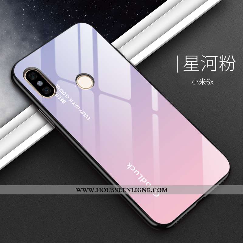 Housse Xiaomi Mi A2 Silicone Verre Noir Petit Téléphone Portable Dégradé Tout Compris