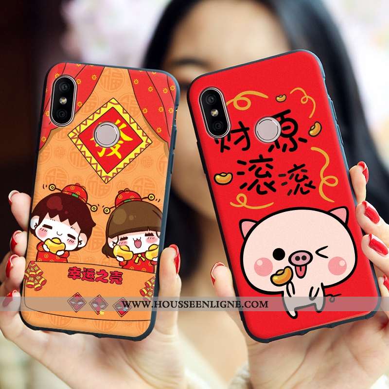 Housse Xiaomi Mi A2 Tendance Fluide Doux Petit Tout Compris Rouge Nouveau Amoureux
