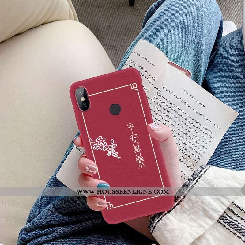 Housse Xiaomi Mi A2 Ultra Légère Étui Silicone Vin Rouge De Fête Délavé En Daim Bordeaux