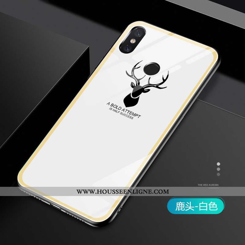 Housse Xiaomi Mi A2 Verre Personnalité Créatif Simple Petit Silicone Amoureux Gris