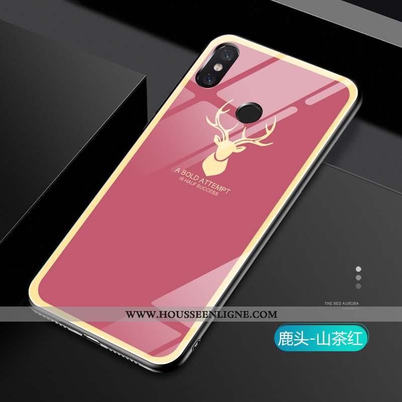 Housse Xiaomi Mi A2 Verre Personnalité Créatif Simple Petit Silicone Amoureux Gris