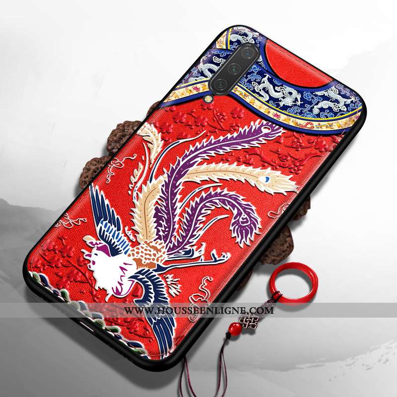 Housse Xiaomi Mi A3 Créatif Gaufrage Petit Net Rouge Modèle Style Chinois Difficile