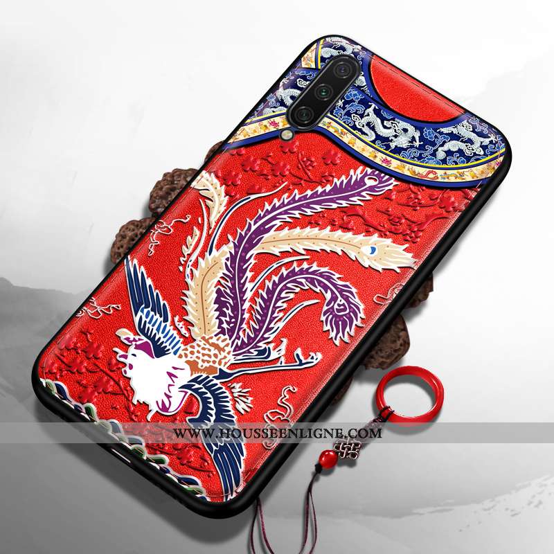 Housse Xiaomi Mi A3 Créatif Gaufrage Petit Net Rouge Modèle Style Chinois Difficile